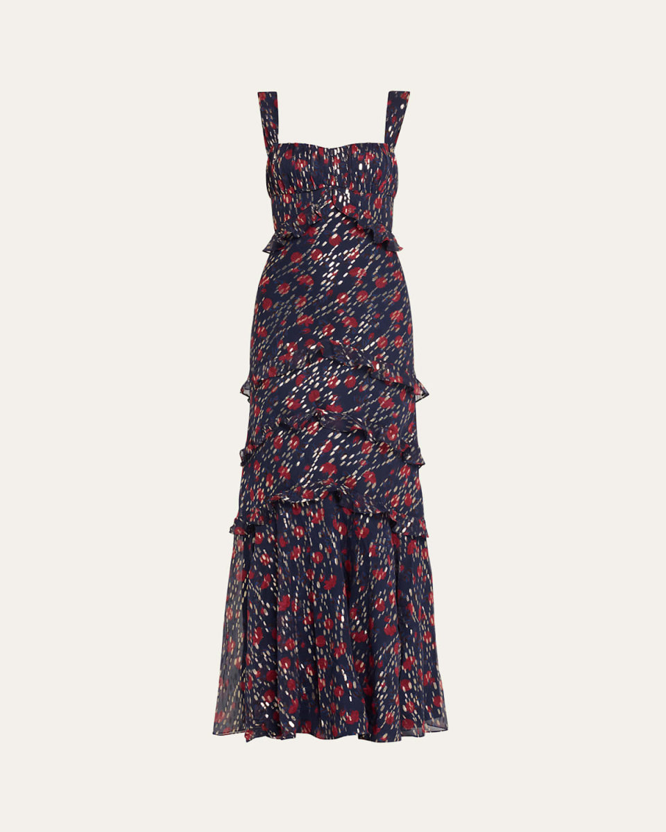 Chandra Floral Ruffled Gown